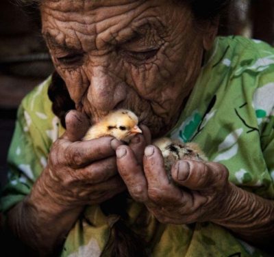 conversations compassion old man with chick